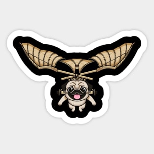 Pugtastic Contraption: Steampunk Aviator Sticker